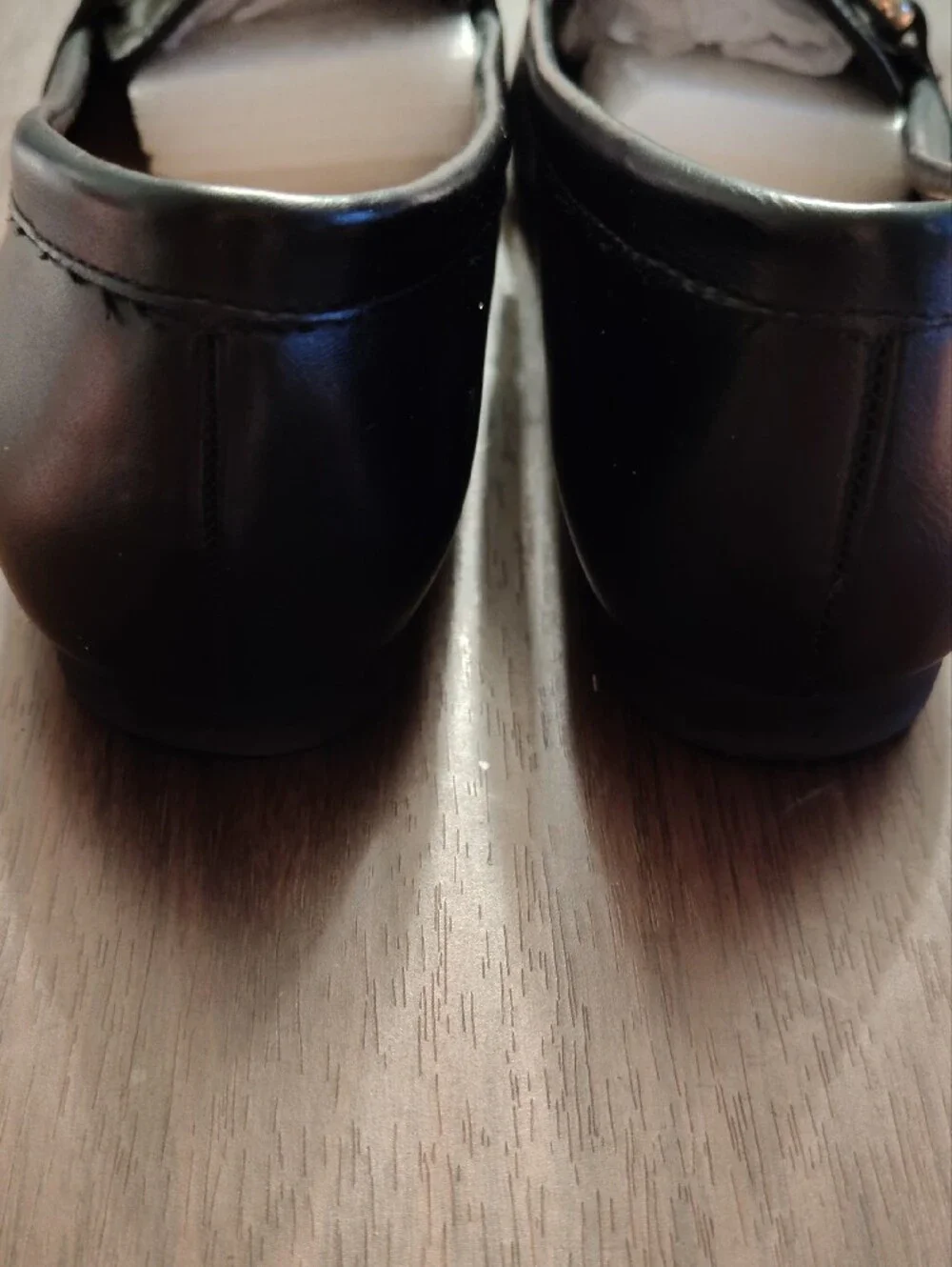 Michael Kors Black Leather Loafers with Gold-Tone Bit